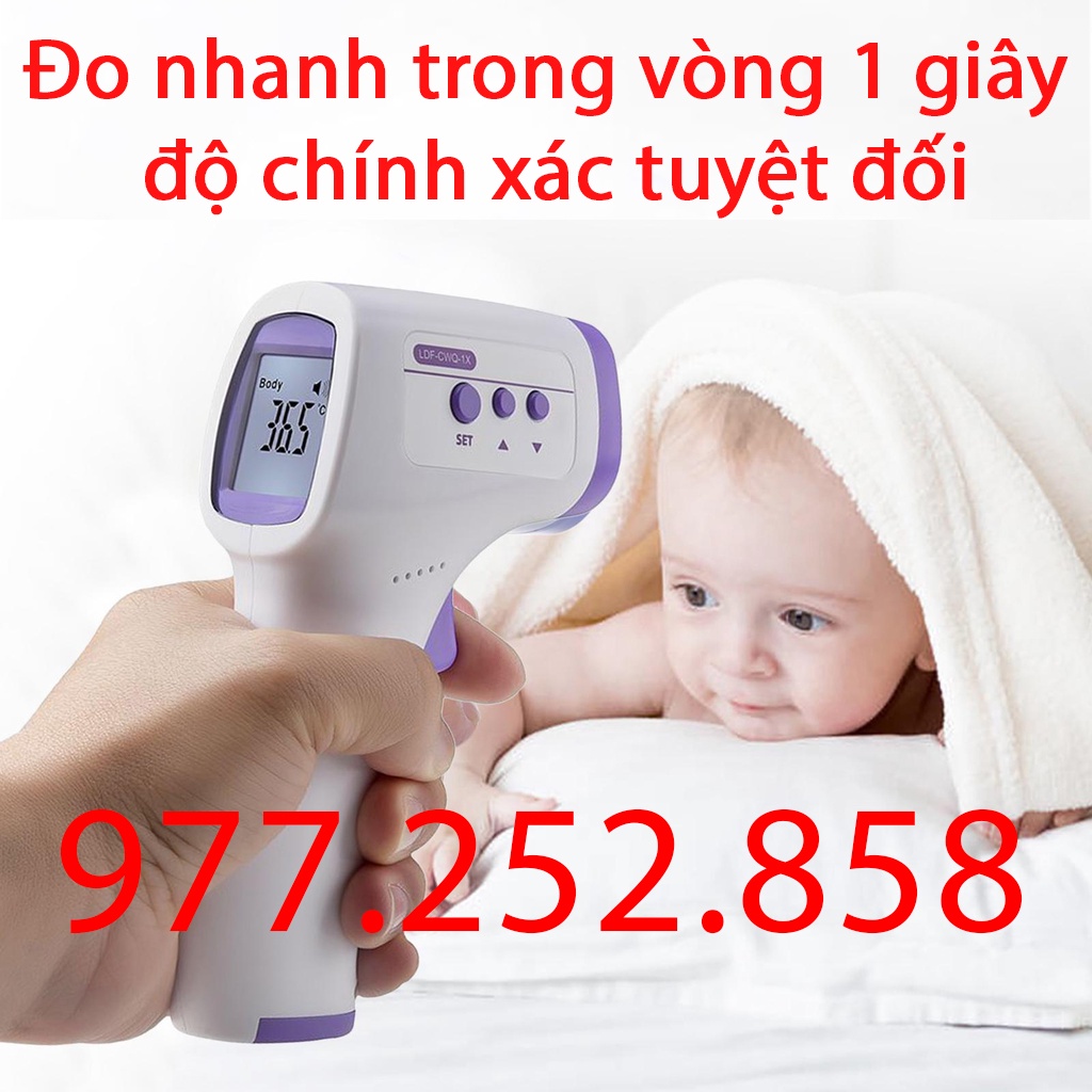 Nhiệt kế điện tử đo trán, nhiệt độ sữa, nước bằng tia hồng ngoại