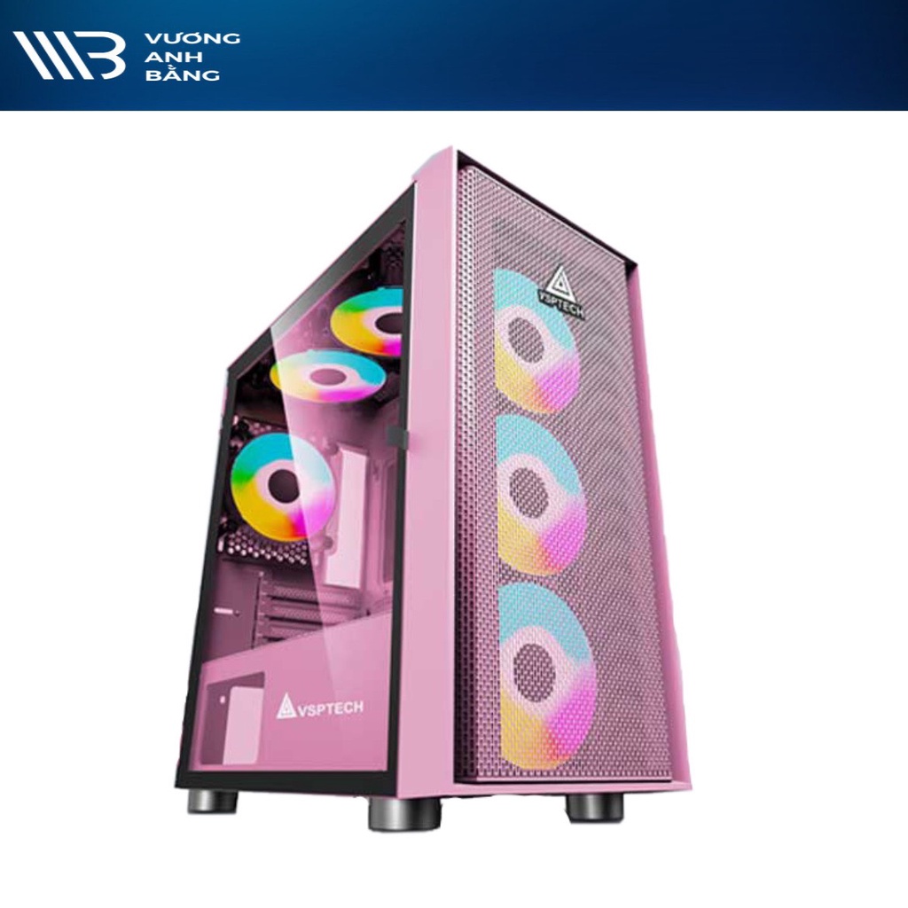 Thùng máy Case VSP Gaming KA30 Pink/white/green (No Fan)