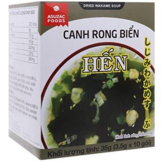 Hộp 10 gói canh rong biển hến Asuzac 3.5g