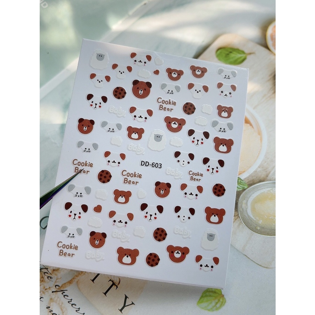 Sticker nail- Stick hình dán móng tay hoạ tiết thương hiệu, hoa, chữ