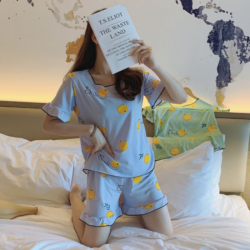 Set Đồ Ngủ Ngắn In Hình Trái Cây Xinh Xắn Cho Nữ | BigBuy360 - bigbuy360.vn