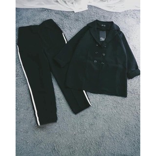 Set vest đen dài cá tính/ Năng động