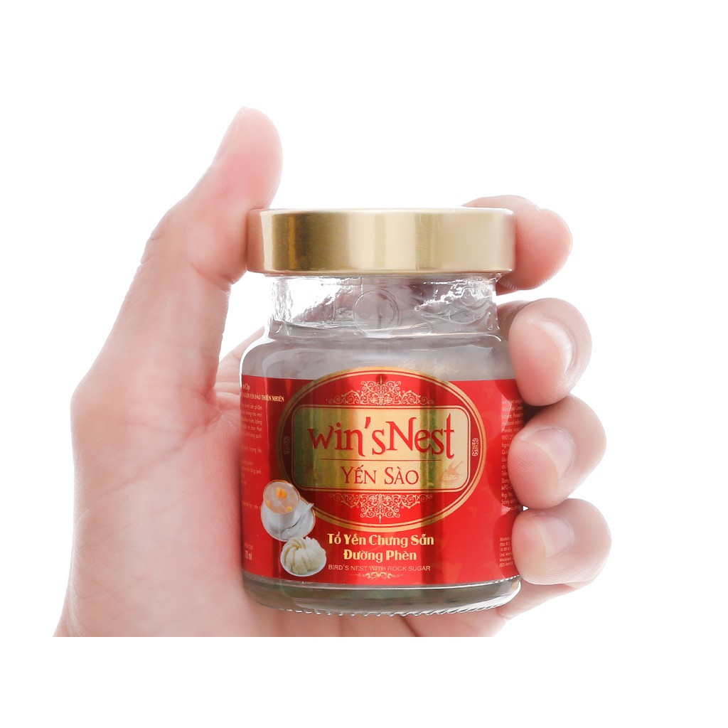 Combo 10 lọ Yến sào cao cấp win'sNest tổ yến chưng sẵn đường phèn 20%  phù hợp cho mọi đối tượng.