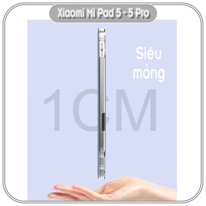 Bao da cho Xiaomi Mi Pad 5 - 5 Pro mặt lưng trong suốt, siêu mỏng