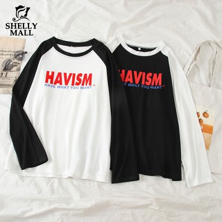 Áo thun cổ tròn dài tay kiểu hàn quốc