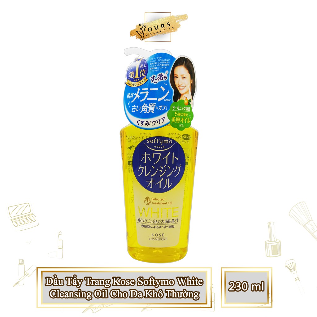 [Auth Nhật] Dầu Tẩy Trang Kose Softymo White Cleansing Oil Dưỡng Sáng Da Dành Cho Da Khô Thường