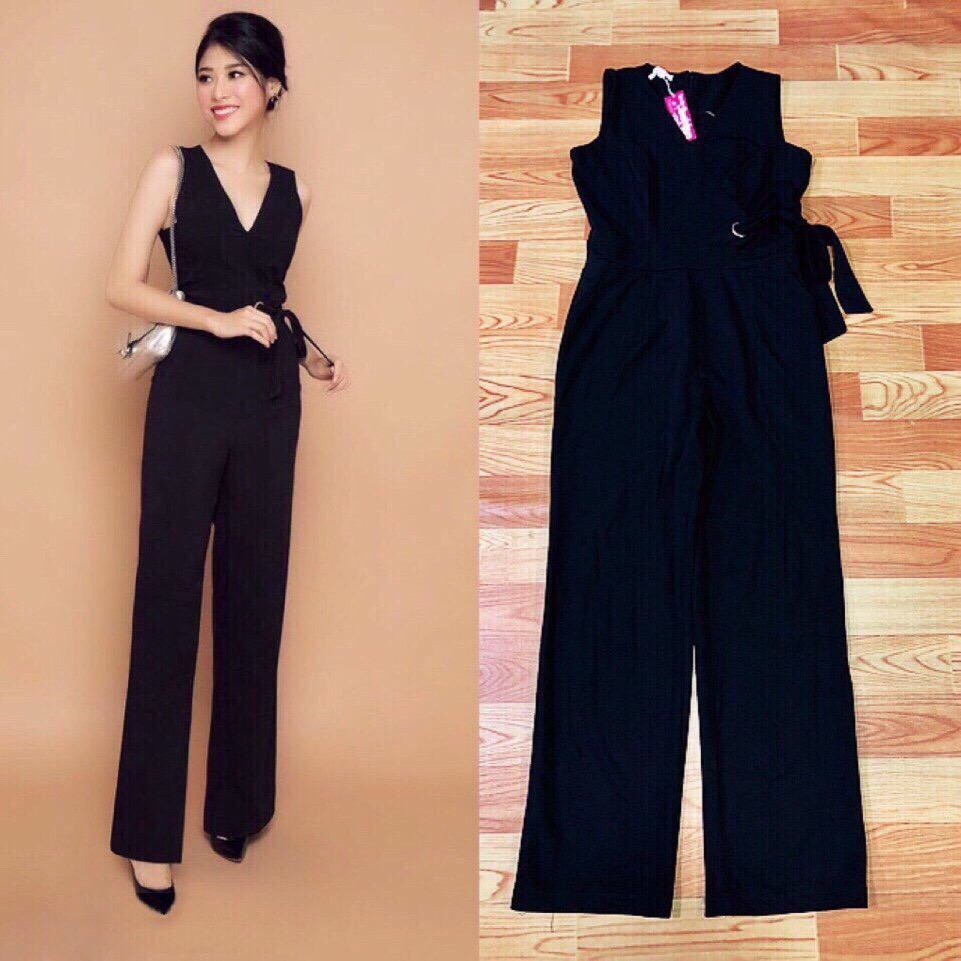 Đồ Bay Dài 🎁FREESHIP🎁Giảm 45k Khi Mua Đơn Từ 500k - Jumpsuit dài ống suông thắt nơ eo sang trọng TJ903