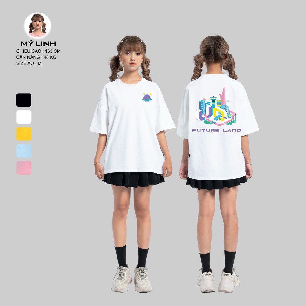 Áo Thun Tay Lỡ Nữ Nam Form Rộng URBAN OUTFITS In Future Land ATO16 Cotton 4 Chiều Local Brand