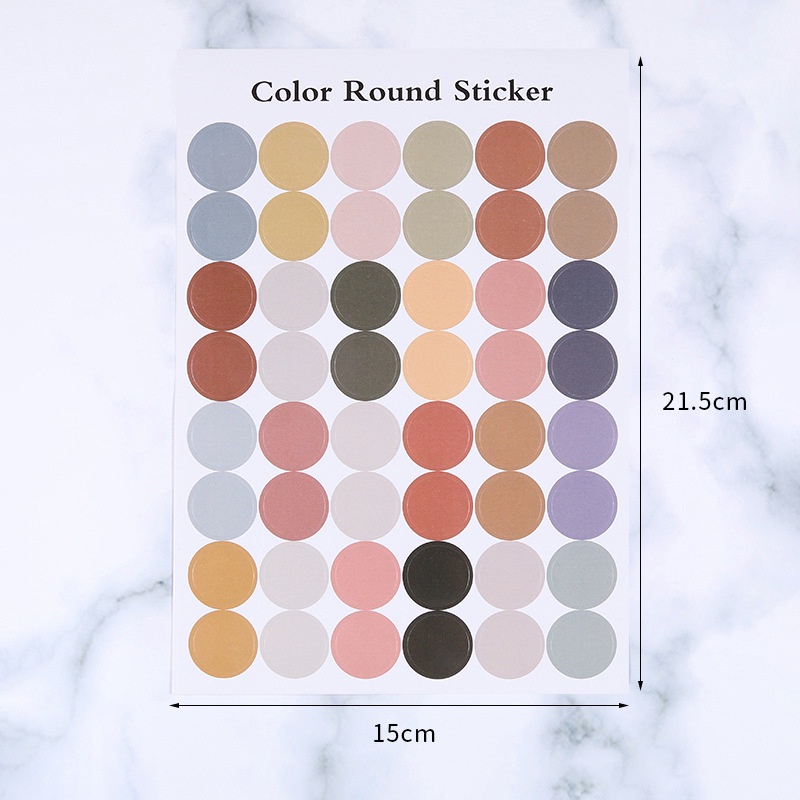 Sticker Chấm Bi Nhiều Màu Sắc Dùng Trang Trí Sổ Tay/Nhật Ký