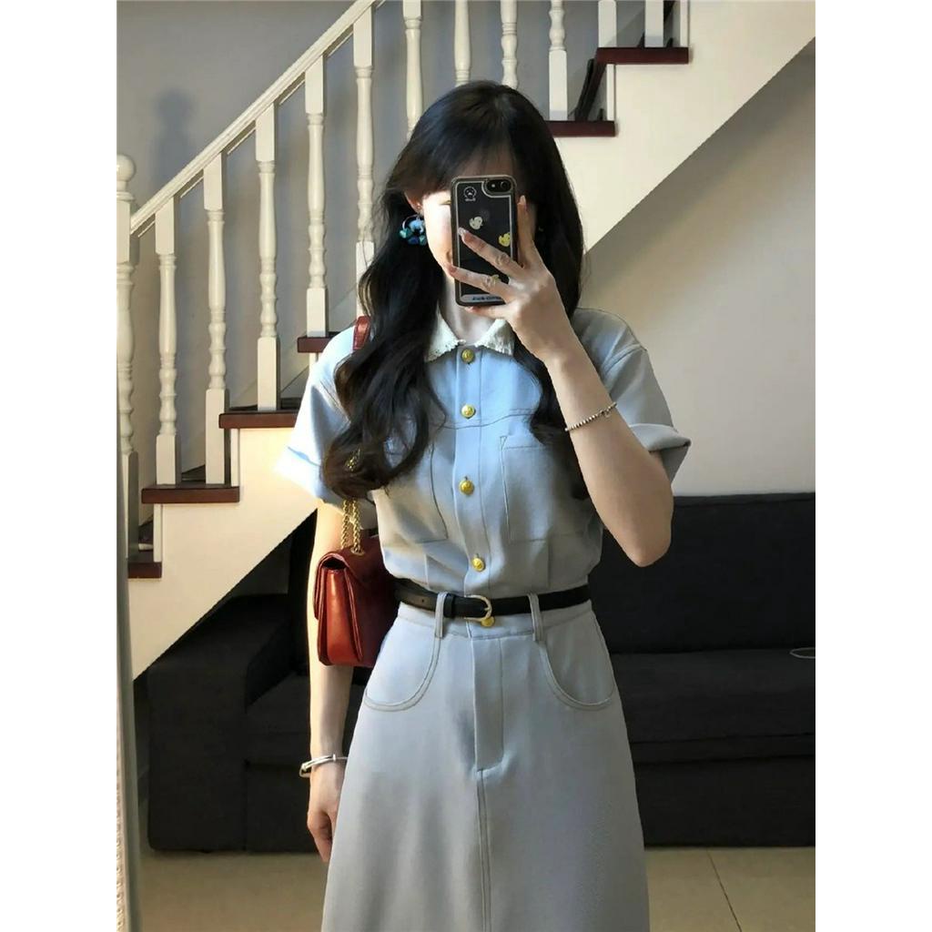 Đầm Tay Ngắn Cổ Ren Ôm Eo Thời Trang 62723