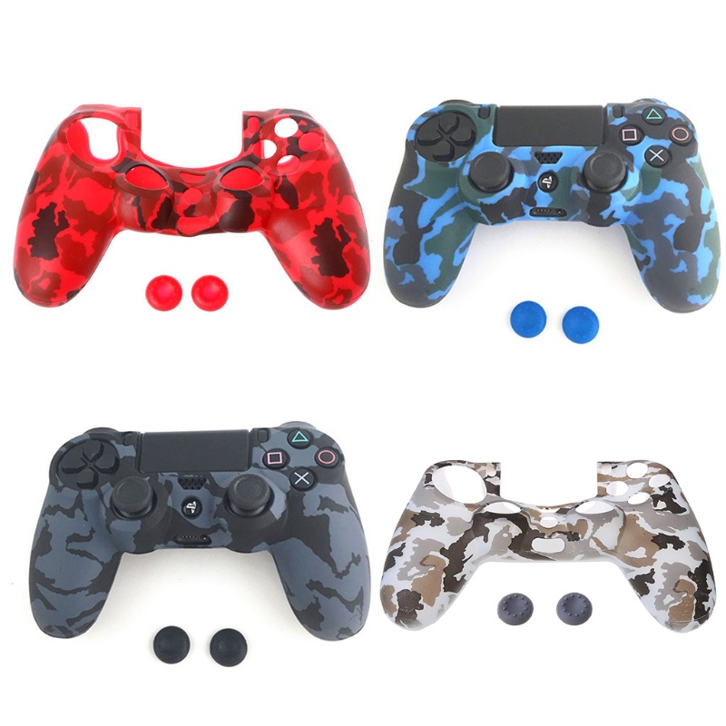 Vỏ Bọc Tay Cầm Điều Khiển Chơi Game Silicone Chống Trượt Kèm 2 Nút Bọc Bảo Vệ