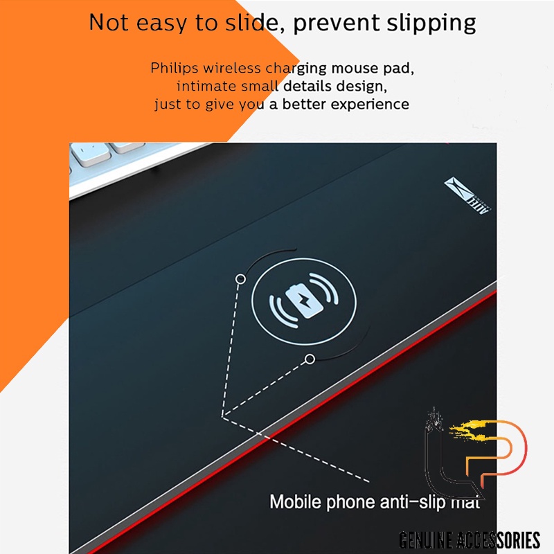 BÀN DI CHUỘT KÈM SẠC ĐIỆN THOẠI KHÔNG DÂY - MOUSEPAD GAMING ALMP 7604 ĐEN ALTEC LANSING (CÓ CHỨC NĂNG SẠC ĐT KO DÂY)