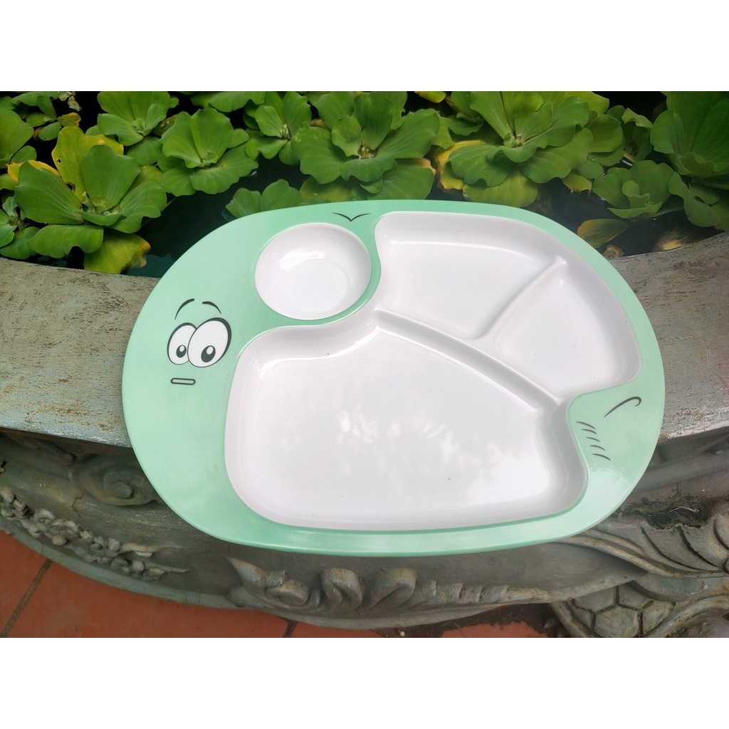 Khay ăn dặm cao cấp 4 ngăn hình cảm xúc cho bé yêu