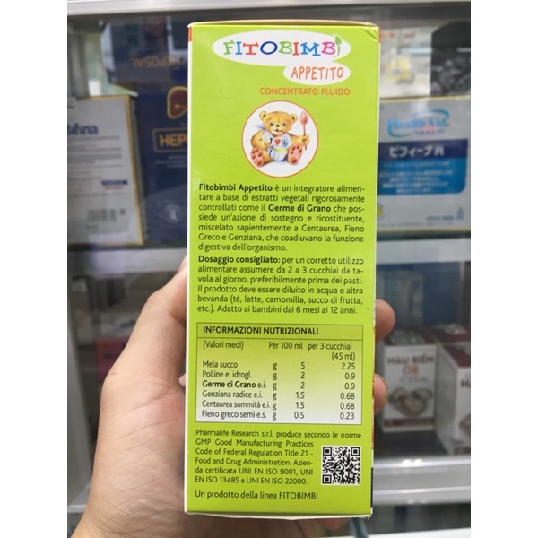 ✅ [Chính Hãng] Siro hỗ trợ tiêu hoá  Fitobimbi Appetito (200ml) ăn ngon Fitobimbi Appetito (chai 200ml)