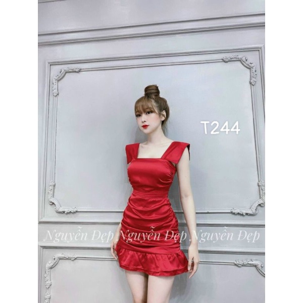 Đầm nữ 2 dây bản lớn đuôi cá ôm body T244