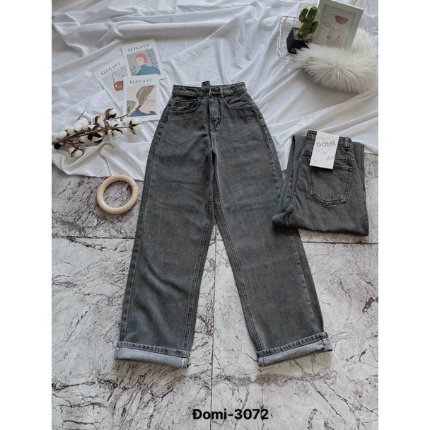 Quần Baggy Nữ Lưng Cao Ống Rộng 40kg-55kg, Quần Baggy Jean Nữ Size SML Hàng VNXK Ms3072