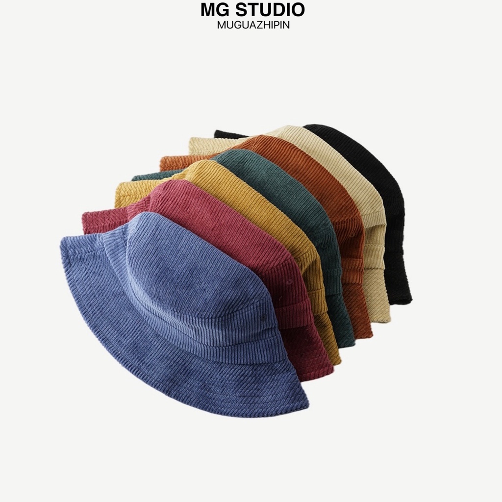 Mũ Tai Bèo MG STUDIO Vải Nhung Kẻ Cơ Bản 10 Màu Tùy Chọn