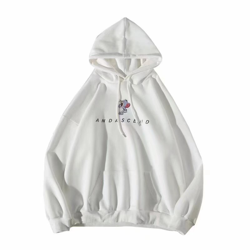 Áo Hoodie Tay Dài Dáng Rộng In Chữ Và Hoạt Hình Thời Trang Mùa Đông Nhật Bản Cho Nam Size M-8XL