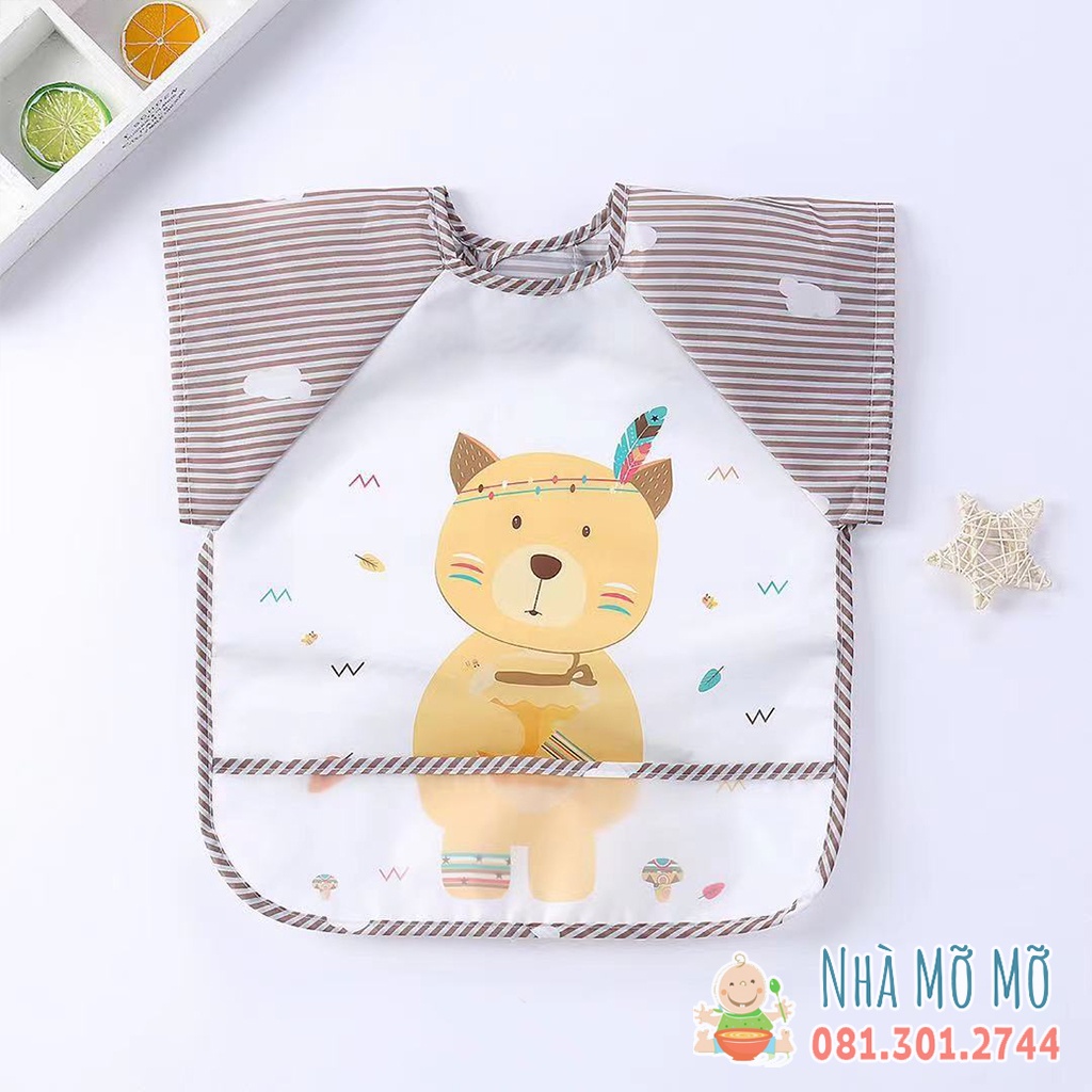 Áo yếm ăn dặm BLW cho bé có máng loại nhẹ - Nhà Mỡ Mỡ