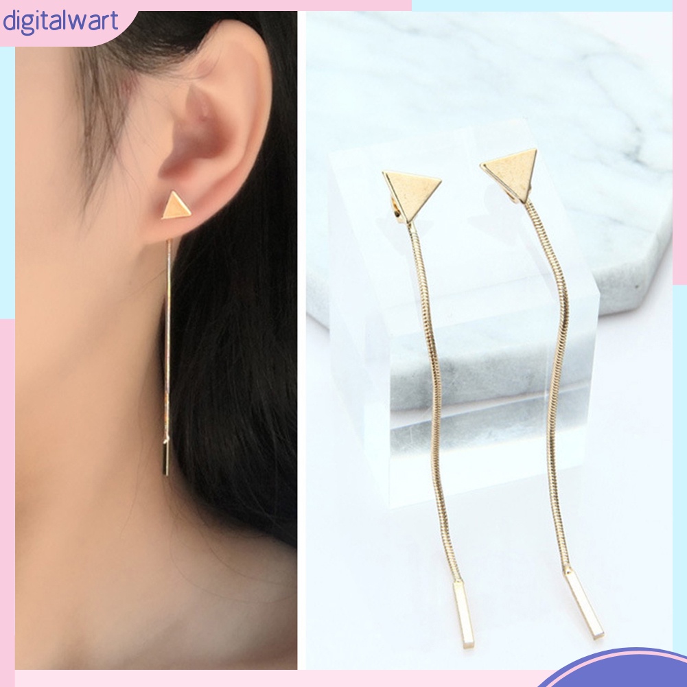 Đôi Bông Tai Dáng Dài Họa Tiết Tam Giác Thời Trang Cho Nữ