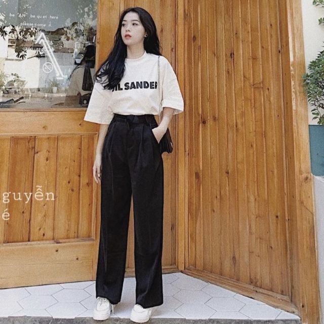 Quần culottes ống suông dài khóa giữa Loại đẹp