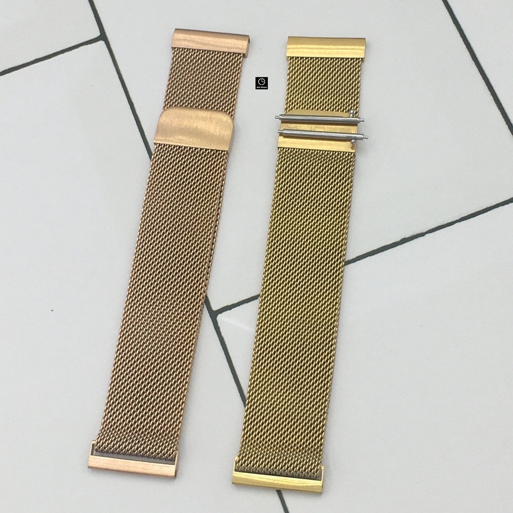 Dây Đeo Đồng Hồ Size 20mm 22mm Kim Loại Lưới Hít Nam Châm [Tặng Chốt Gắn Thông Minh]