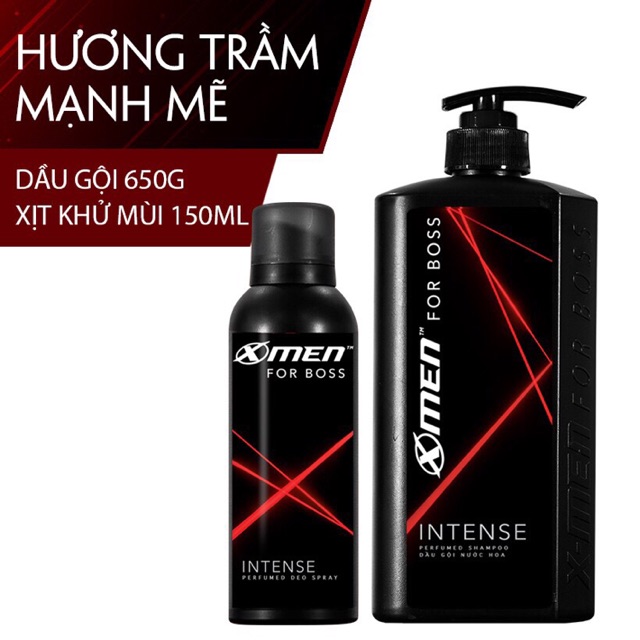 [SALE] COMBO DẦU GỘI 650G + XỊT KHỬ MÙI 150ML XMEN FOR BOSS