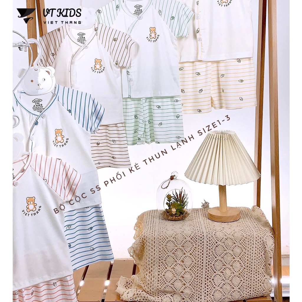 BỘ NGẮN SƠ SINH HOẠ TIẾT GẤU CHO BÉ 0-9M - BIGBABYSHOP