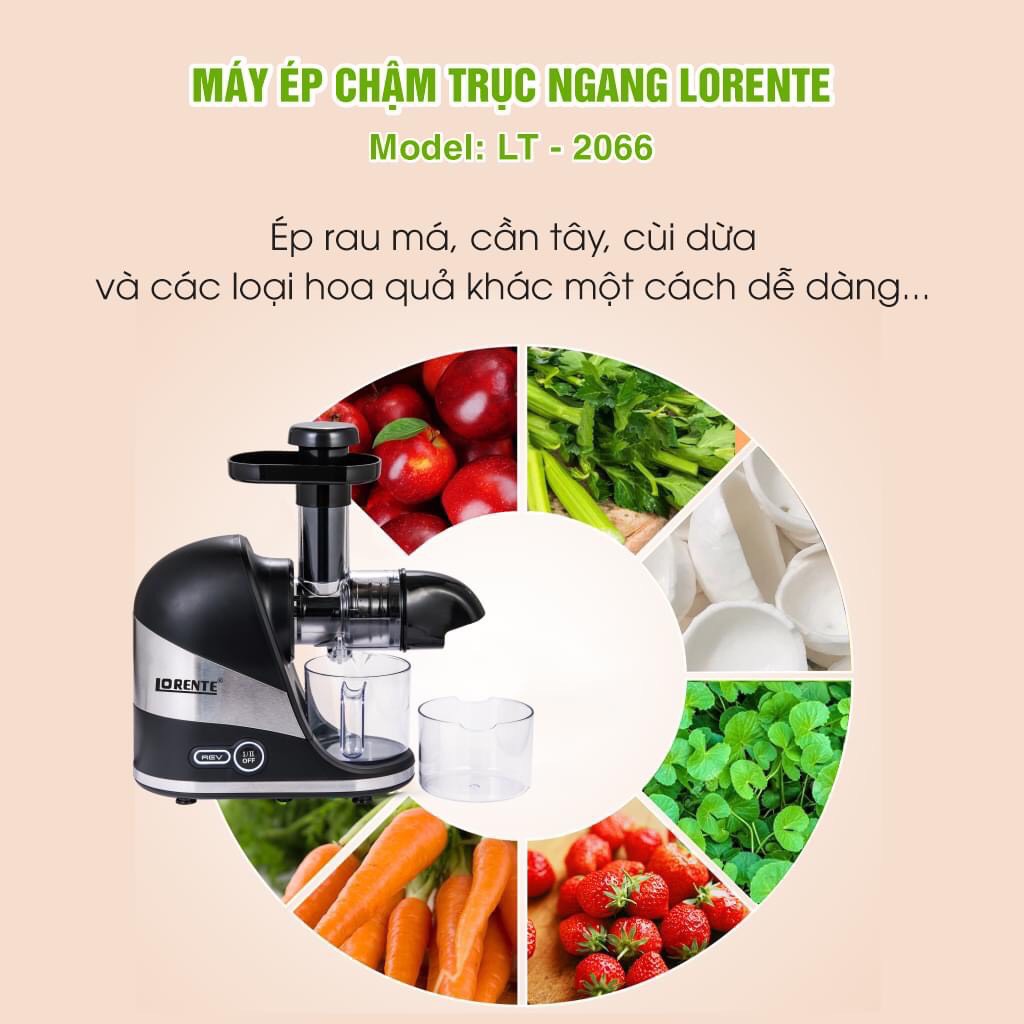 [Mã ELHA22 giảm 6% đơn 300K] Máy ép chậm lorente LT2066-Máy ép chậm trục ngang chuyên dụng