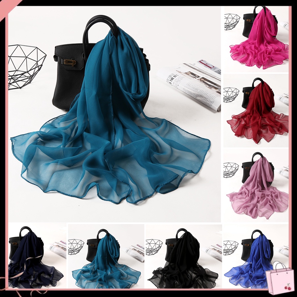 Khăn Choàng Cổ Mỏng Nhẹ Mềm Mại Thoải Mái Bảo Vệ Chống Nắng Mùa Hè Cho Nữ