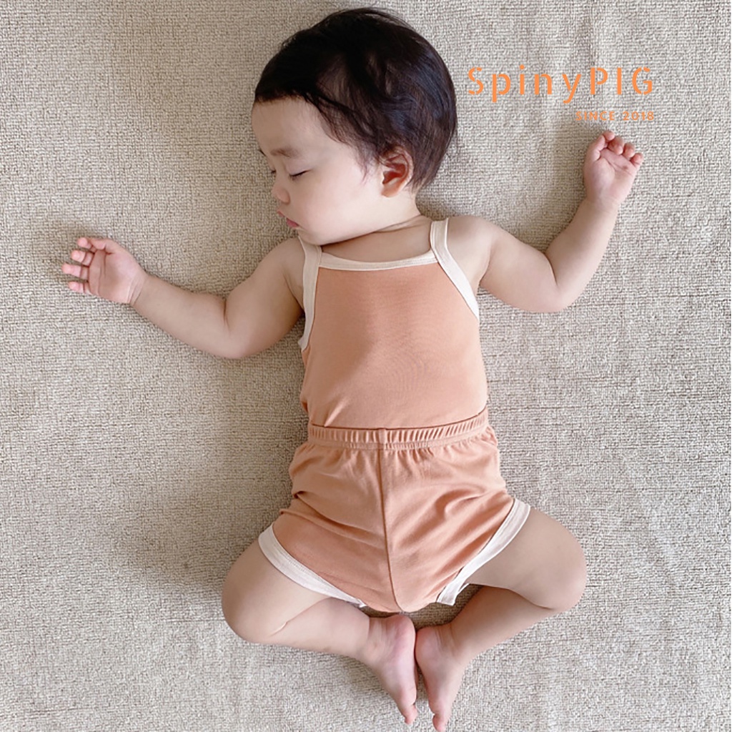 Bộ quần áo cho bé gái 0-3 tuổi style Hàn Quốc sát nách cotton dành cho hè thu Hàng Quảng Châu Loại 1