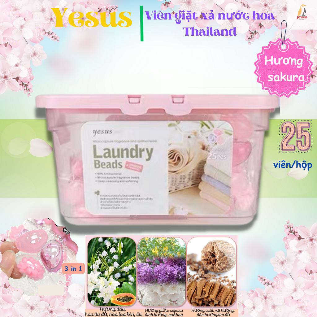 Viên giặt xả quần áo Yesus Laundry Beads Thái Lan sạch khuẩn, lưu hương 3 trong 1 18/25/40 viện