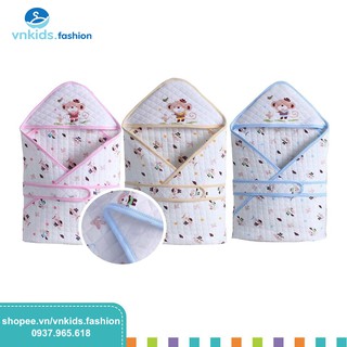 Chăn quấn ủ có đai trần bông Momcare cho bé