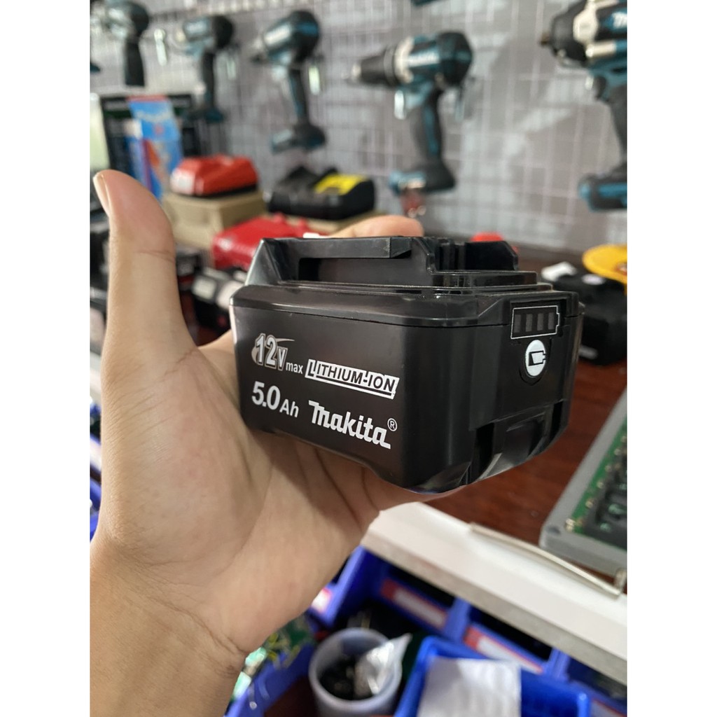 Pin Max Makita trượt 12v 5.0Ah Li-Ion có báo pin, nhận sạc zin. BN.