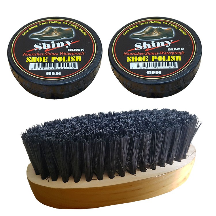 COMBO BÀN CHẢI ĐÁNH GIÀY VÀ 2 HỘP XI SÁP
