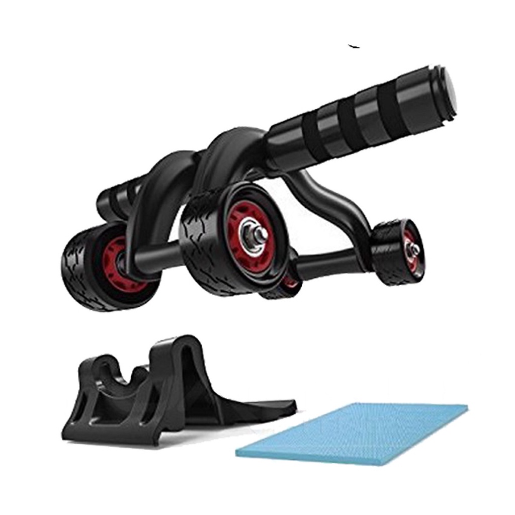 Con Lăn Tập Bụng Chính Hãng 4 Bánh Giúp Đốt Cháy Mỡ Thừa Rèn Luyện Cơ Bắp Săn Chắc Tặng Kèm Miếng Thảm Lót