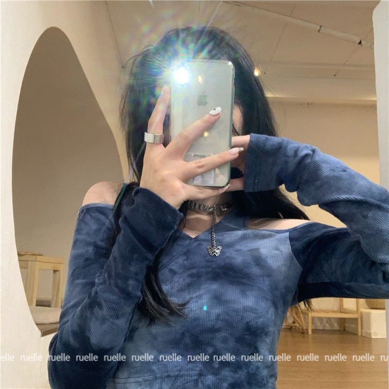 Áo Thun Lửng Tay Dài Nhuộm Màu Thời Trang Mùa Hè Mới Cho Nữ