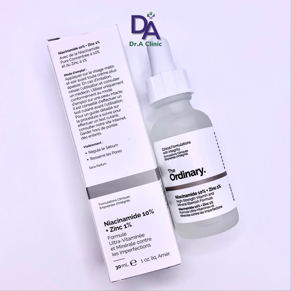 The Ordinary Niaciamide 10 Zinc 1 30ml dòng serum giảm mụn thâm nám dưỡng sáng da chính hãng - Dr.A Clinic