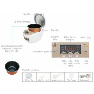 NỒI CƠM ĐIỆN TỬ SHARP KS COM186EV GL