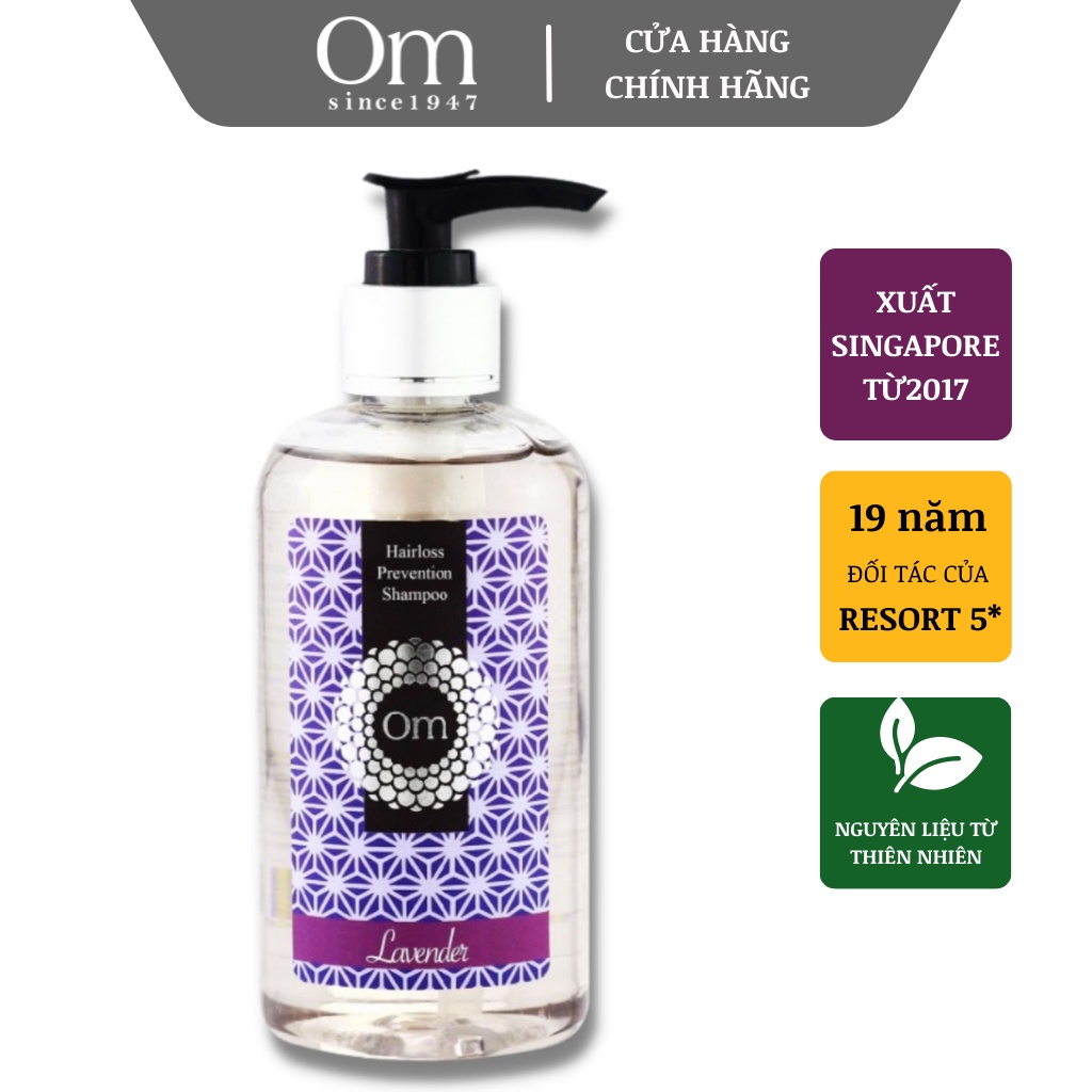 Dầu gội ngừa rụng và sạch gàu dành cho tóc nhuộm Tinh Dầu Oải Hương Lavender 250ml - Om Fountain