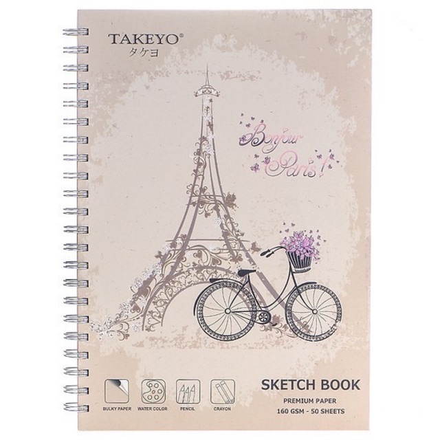 Tập Vẽ Lò Xo Takeyo A6, A5, A4 và A3, 50 Tờ