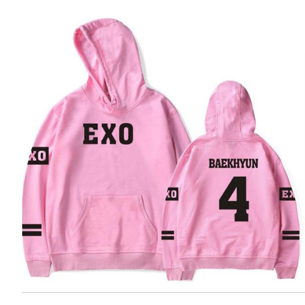 Áo Khoác Hoodie In Hình Các Thành Viên Nhóm Nhạc Exo Baekhyun Hành Tinh, Got7, Ikon, Twice, Blackpink