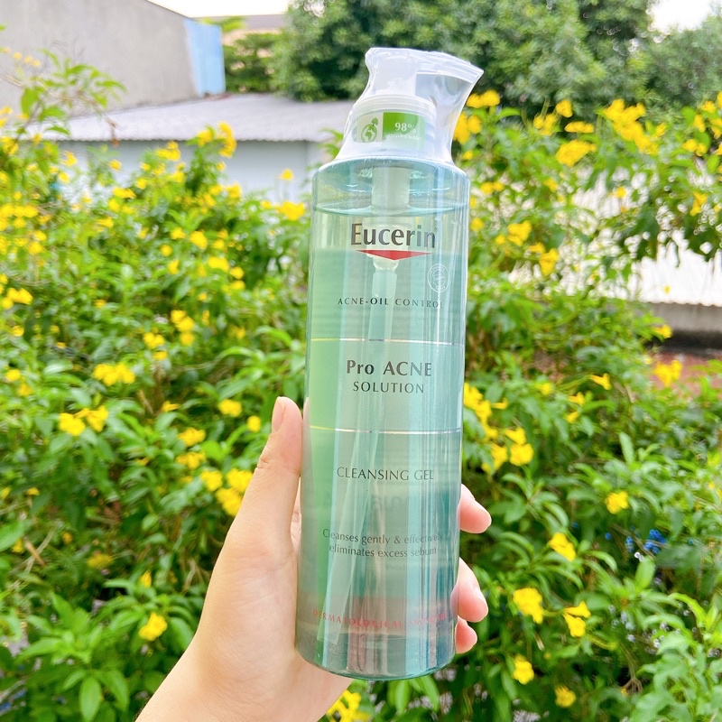 Eucerin Sữa Rửa Mặt Cho Da Nhờn Mụn ProAcne Solution Cleansing Gel 400ml TẶNG sữa rửa mặt 75ml