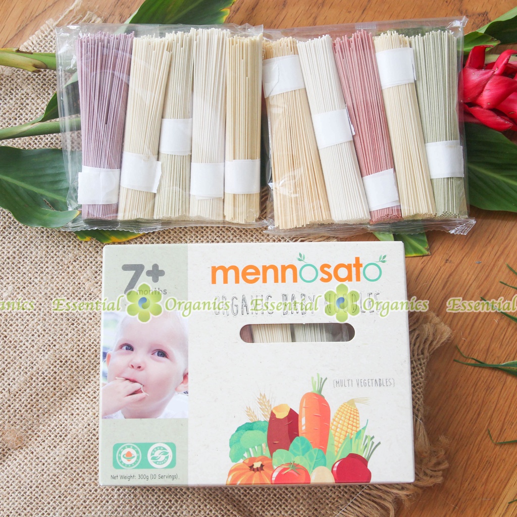 Mì ăn dặm rau củ hữu cơ organic Mennosato 300gr cho bé từ 7 tháng (gồm 10 vị rau củ quả) date 7/10/2023