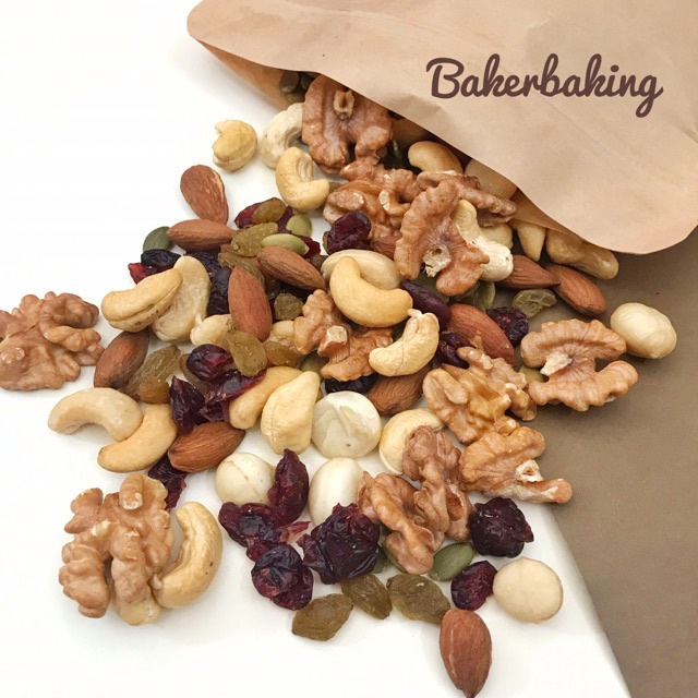 Hạt Dinh Dưỡng Mixed Nuts Baker Baking - Healthy, Eat Clean, Keto, Giảm Béo, Giảm Mỡ, Thay thế ăn Vặt, Ăn phụ, Lành mạnh