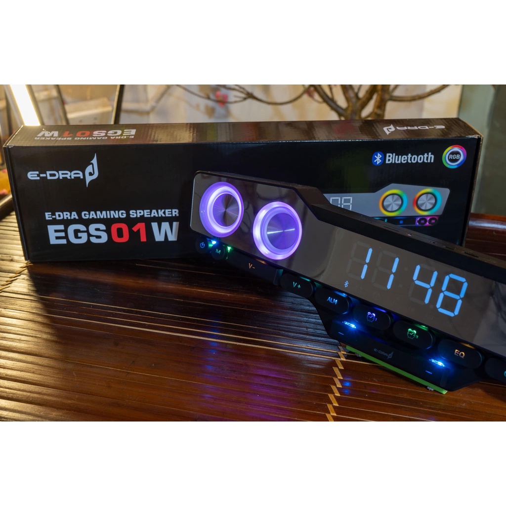 Loa máy tính Soundbar E-Dra EGS01W - Công suất 20W - Led RGB -  Bluetooth 5.0 - Pin 4000mah