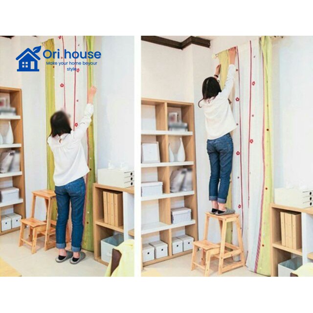 Ghế thắp nhang thắp hương 2 tầng - ghế đa năng gấp gọn - Gỗ Cao Su - Nội Thất Ori