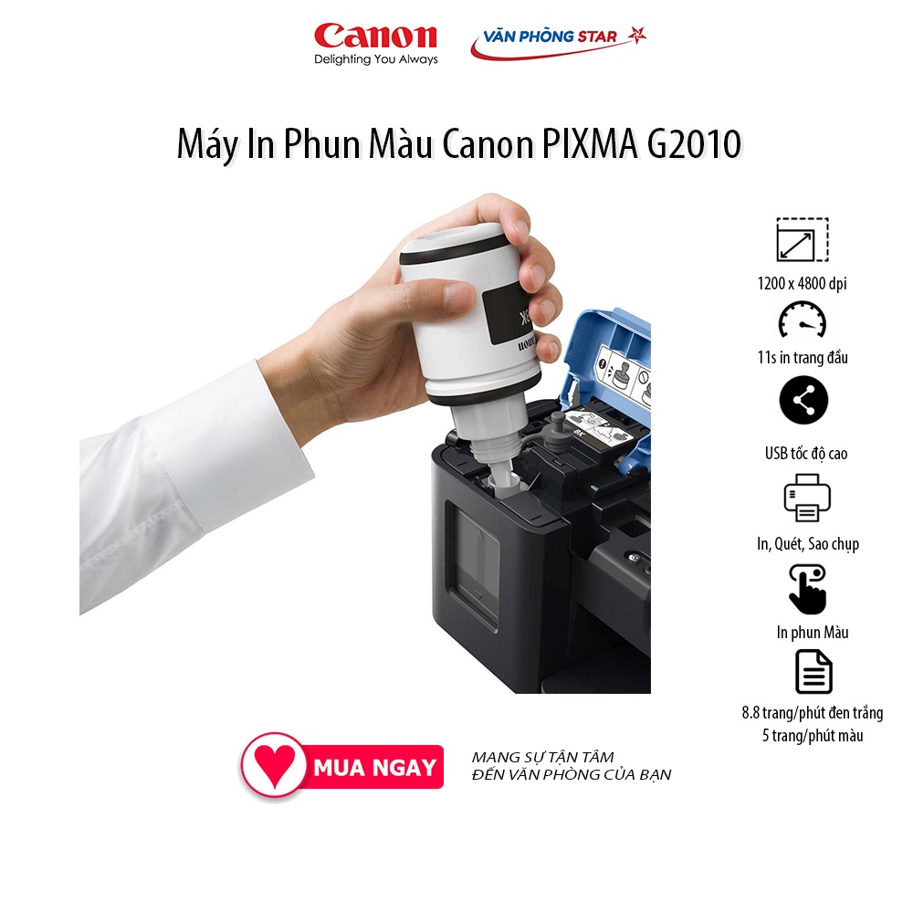 [FREESHIP] Máy In Phun Màu Canon PIXMA G2010 đa chức năng copy, in, scan, độ phân giải in 4800 x 1200 tại VANPHONGSTAR