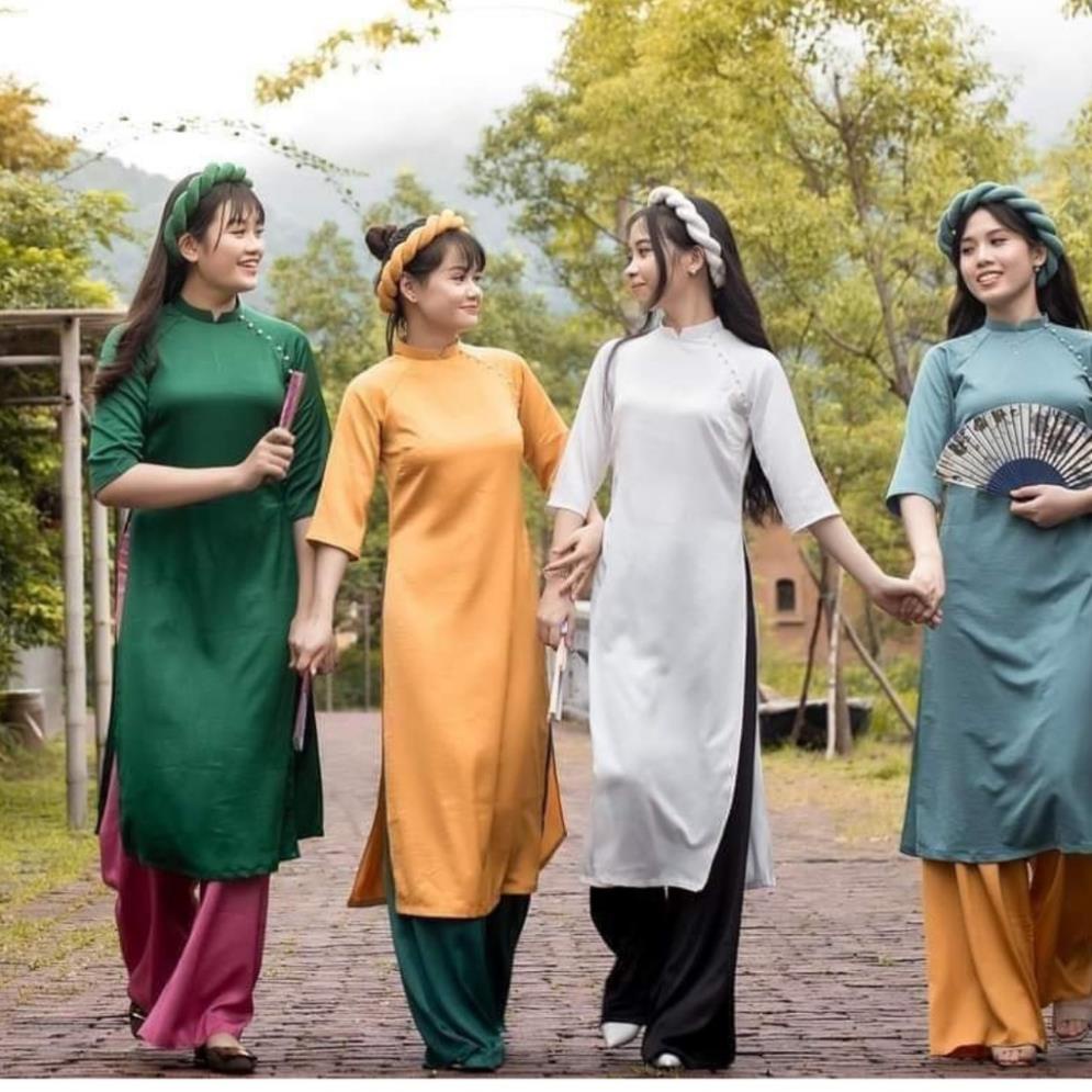 Áo Dài cách tân dáng xuông chất lụa cao cấp