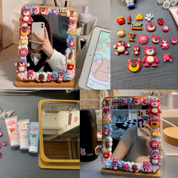 Gương trang điểm để bàn/ Kem dưỡng da/ Phụ kiện trang trí gương trang điểm